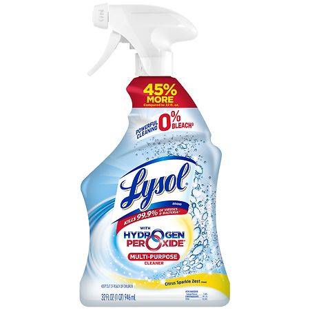 Lysol Bleach Free Hydrogen Peroxide Multi-Purpose Cleaner Spray Citrus Sparkle Zest - 32.0 fl oz