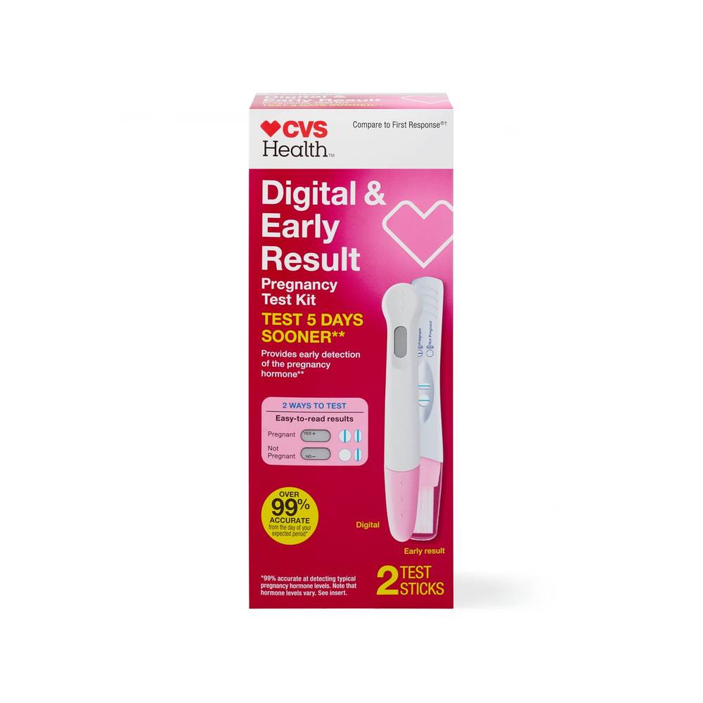 Cvs Health Digital + Early Result Pregnancy Test Kit, 2 Ct