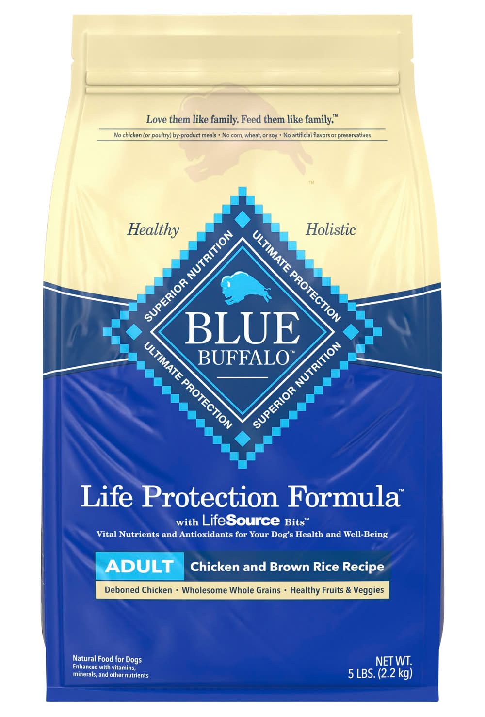 Blue Buffalo Life Protection Formula Dry Dog Food, Chicken & Brown Rice, Adult (5 lbs)