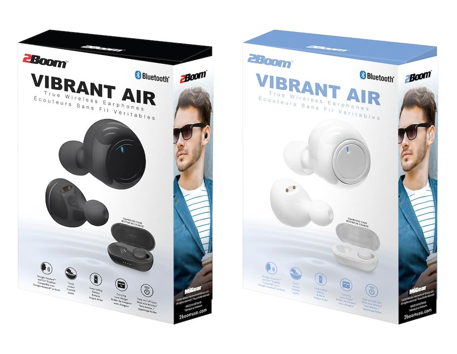 2Boom Vibrant Air Bluetooth True Wireless Headphones With Charging Case
