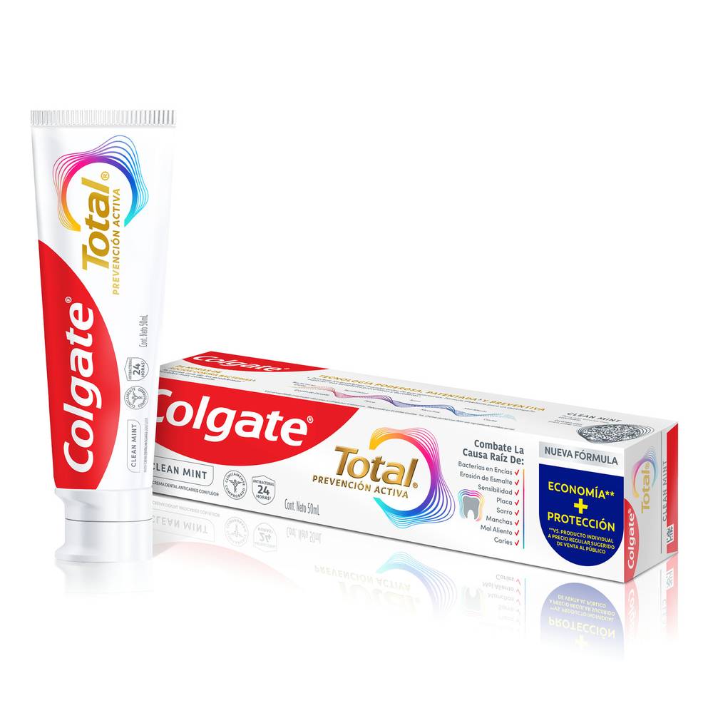 Colgate pasta dental total prevención activa clean mint (tubo 50 ml)