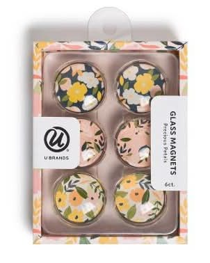 Les Produits U Round Glass Magnets Precious Petals