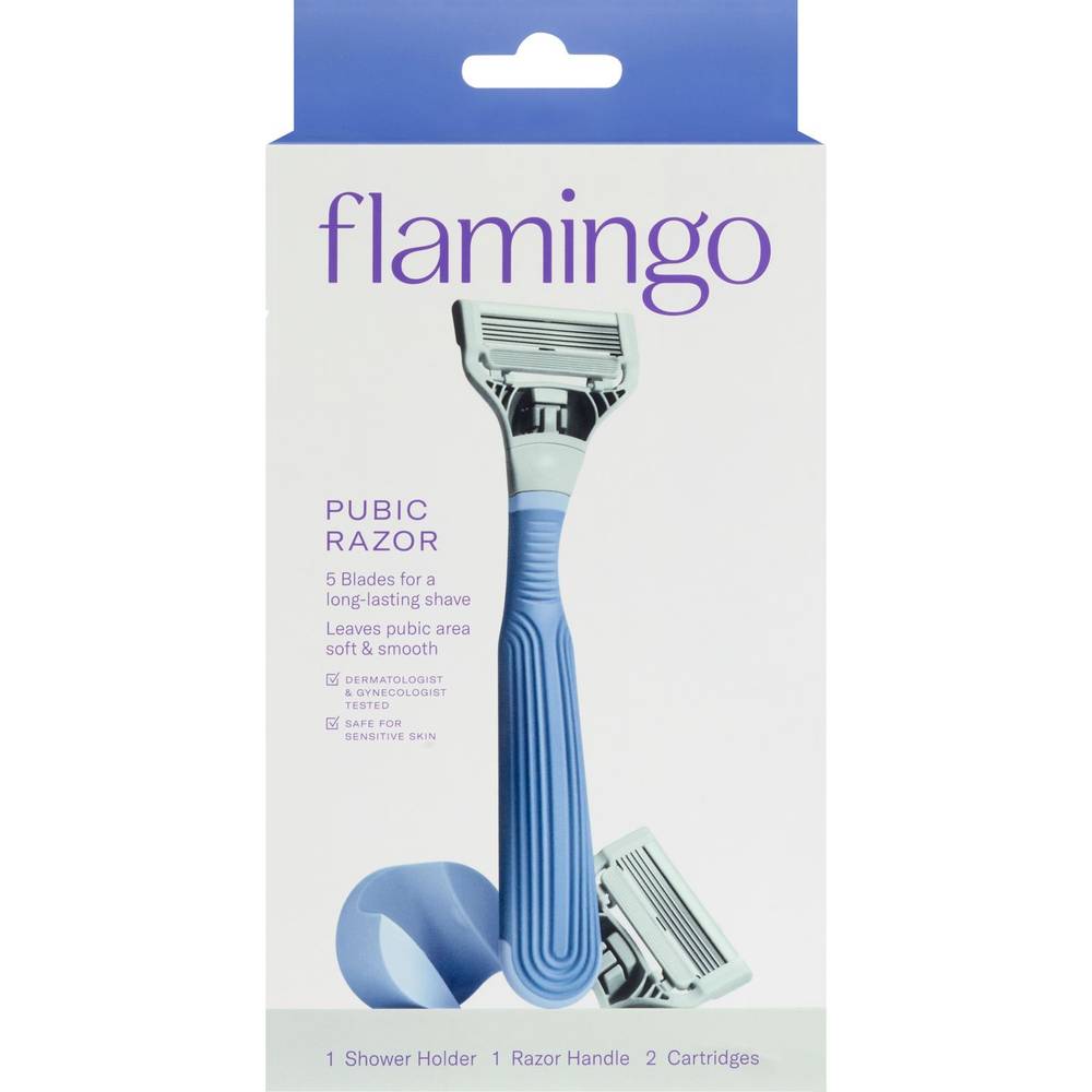 Flamingo 5 Blade Pubic Razor + 2 Razor Blade Refills