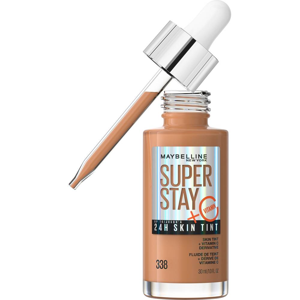 Maybelline New York Super Stay Up to 24HR Skin Tint with Vitamin C, 338, 1 OZ