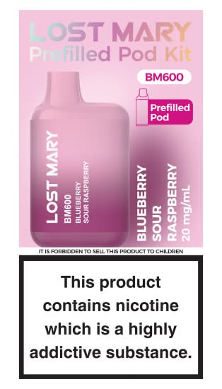 Lost Mary Bm600 Prefilled Kit Blueberry Sour Raspberry