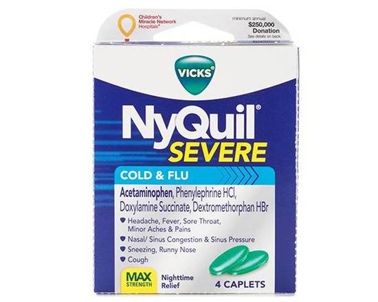 Order Nyquil Cold & Flu 4 pc food online from Chevron Extramile store, Antioch on bringmethat.com