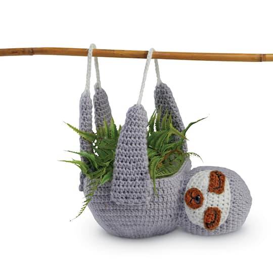 Intermediate Sloth Planter Crochet Kit By Loops & Threads