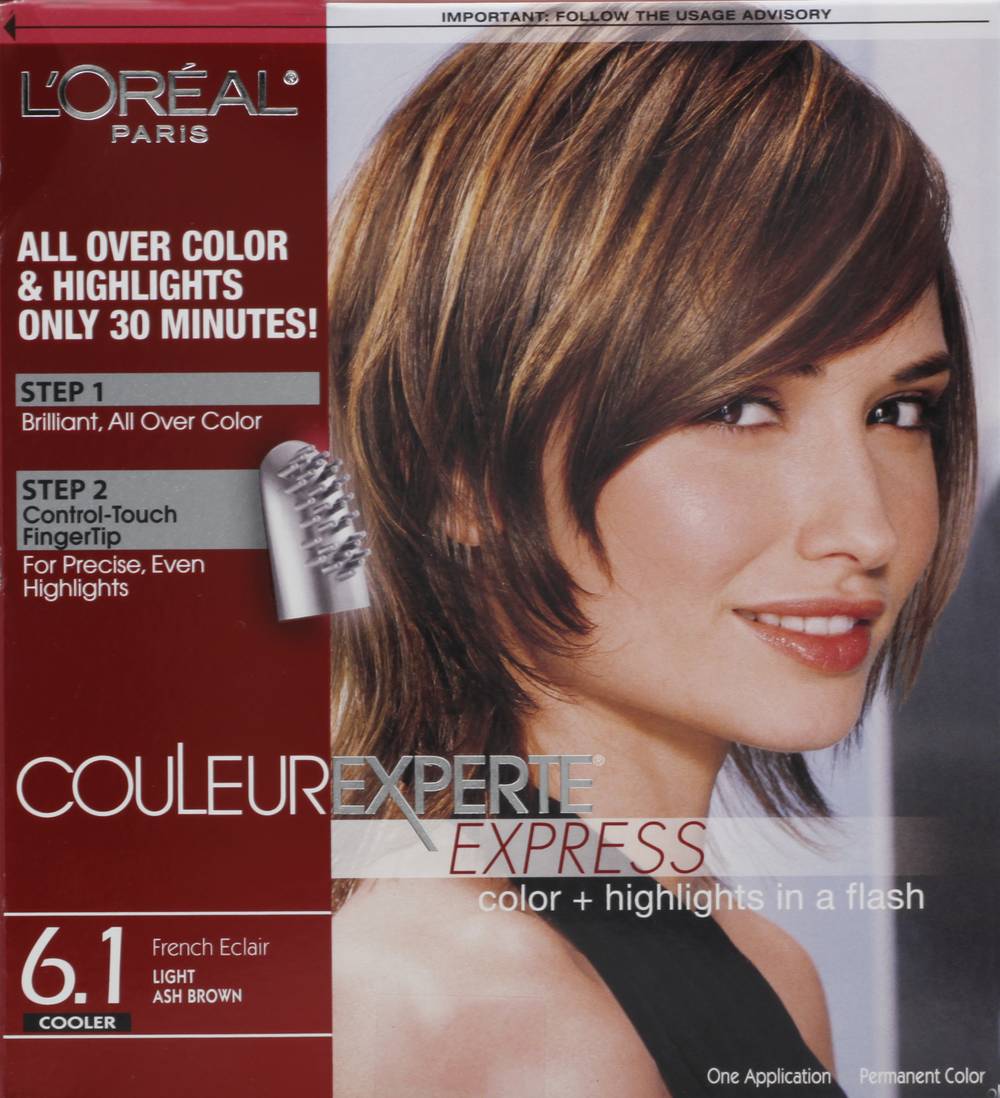 L'Oréal Couleur Experte Hair Color + Hair Highlights, Light Ash Brown French Eclair 6.1