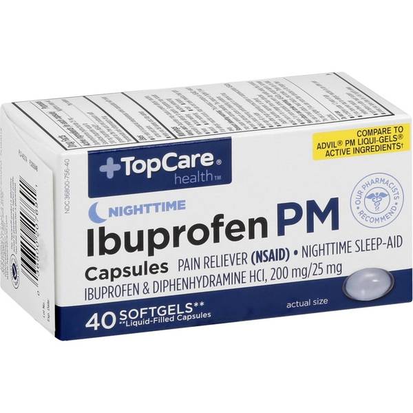 Topcare, Ibuprofen Pm, Nighttime, Softgels