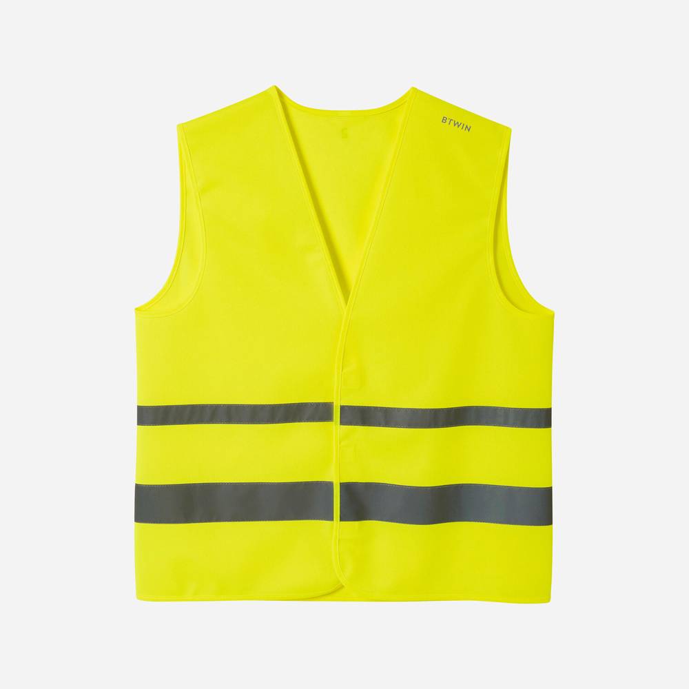 CHALECO SEGURIDAD VISIBILIDAD ALTA AMARILLO FLUOR BTWIN (Amarillo, ML)