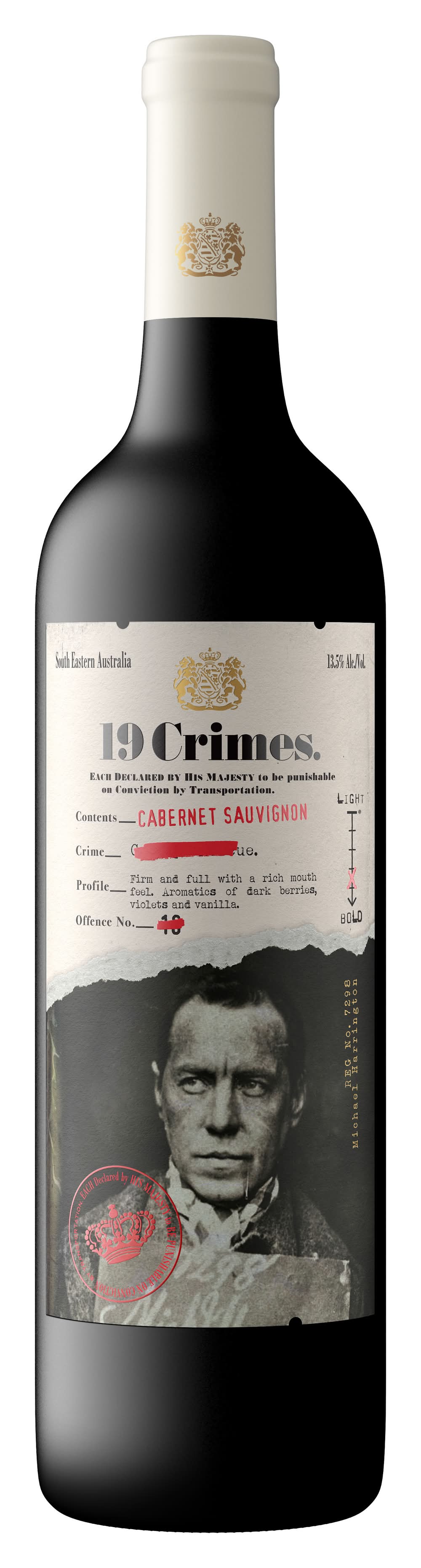 19 Crimes Cabernet Sauvignon Wine, Red, 2017 (750 ml)
