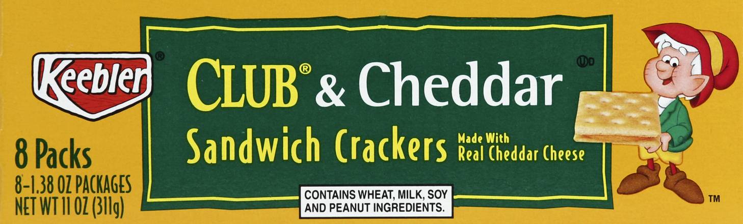 Keebler Sandwich Crackers Club & Cheddar (8 ct)