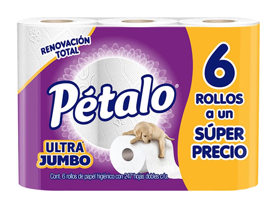 Pétalo · Papel higiénico doble hoja, Ultra Jumbo (6 un)