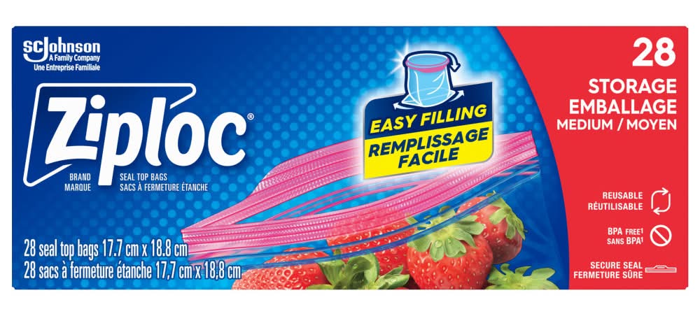 Ziploc Grip N Seal Food Storage Bags, M (28 ct)