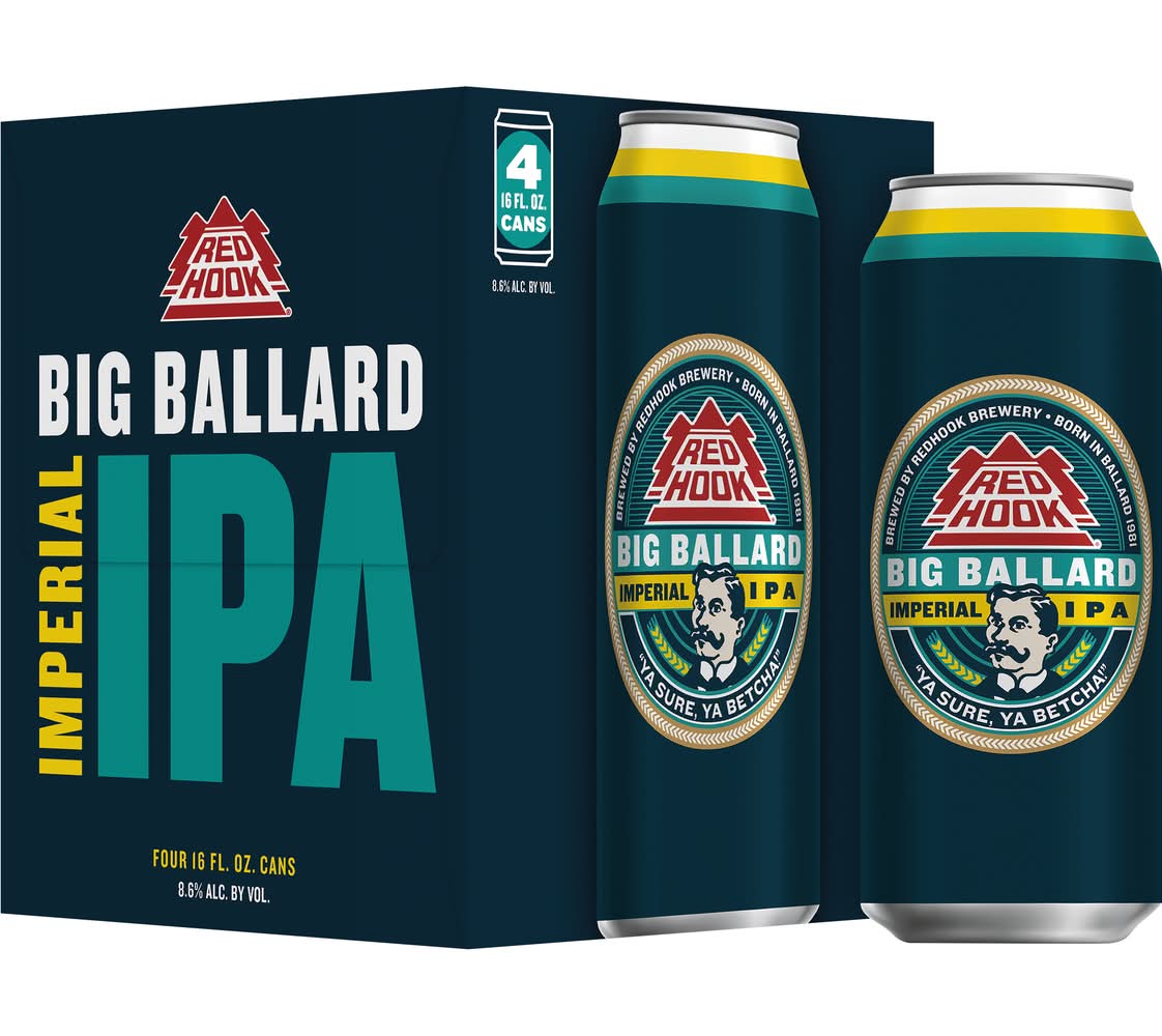 Redhook Big Ballard Imperial Ipa Beer (4 x 16 fl oz)