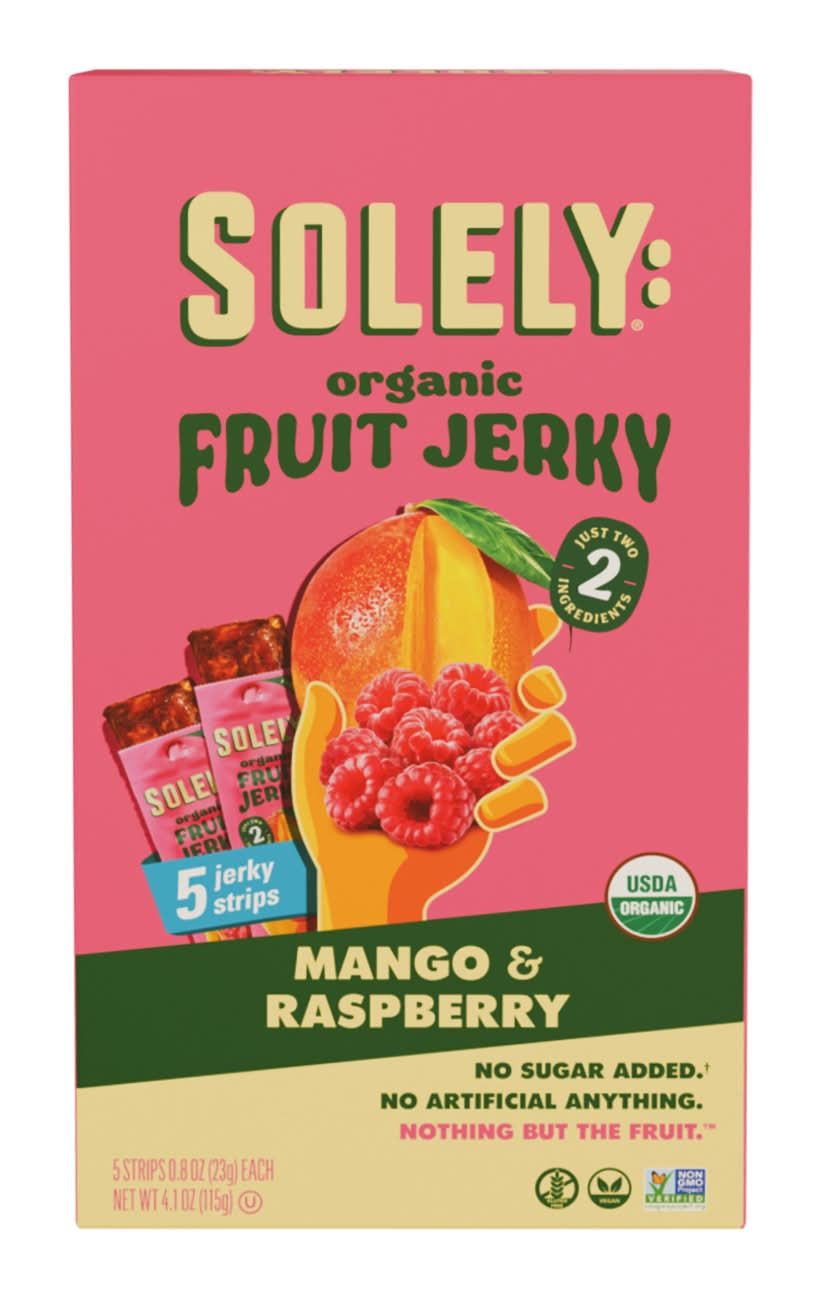 Solely Fruit Jerky Bars, Mango-Raspberry (5 x 0.8 oz)