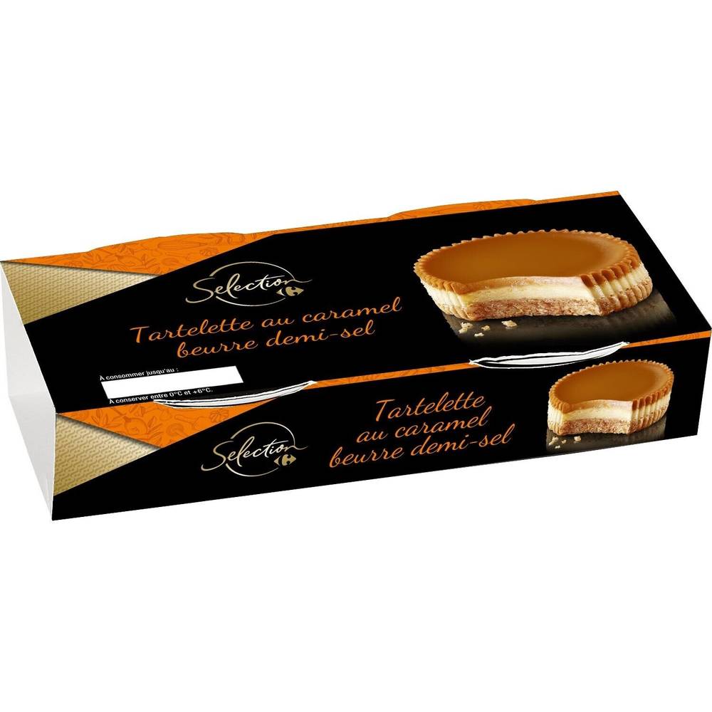 Carrefour Sélection - Tartelettes au caramel, beurre et demi-sel (2 pièces)