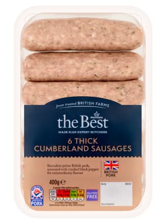 Morrisons The Best Gluten Free Thick Cumberland Sausages (6 pack)