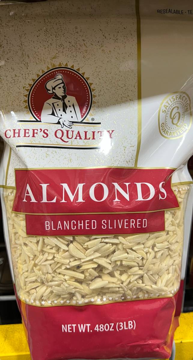 Chef's Quality - Slivered, Blanched Almonds - 3 lbs
