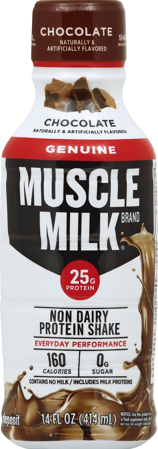 Muscle Milk Zero Sugar Chocolate Non Dairy Protein Shake (14 fl oz)