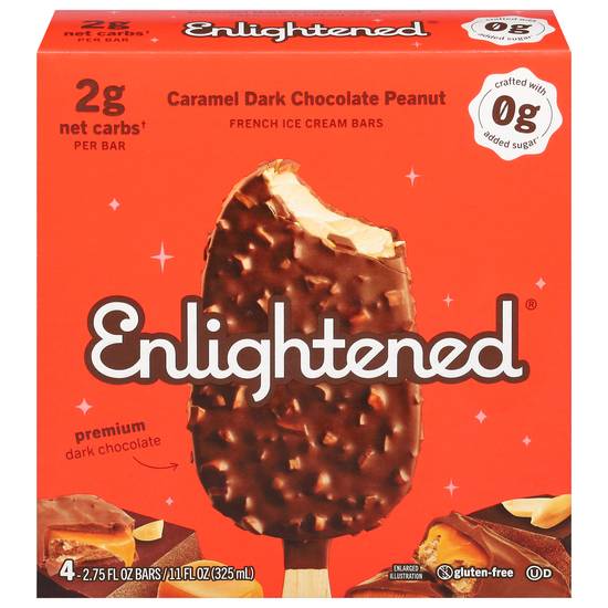 Enlightened Keto Caramel Dark Chocolate Peanut Ice Cream Bars (4 ct)