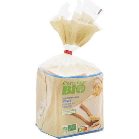 Carrefour Bio - Pain de mie nature bio grandes tranches