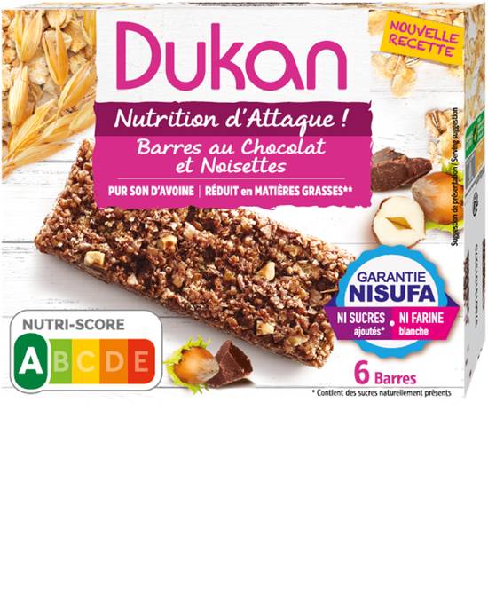 Dukan - Barres diététiques aux noisettes (chocolat)