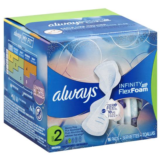 Always Flex Form Infinity Pads Size 2 With Wings Unscented 16