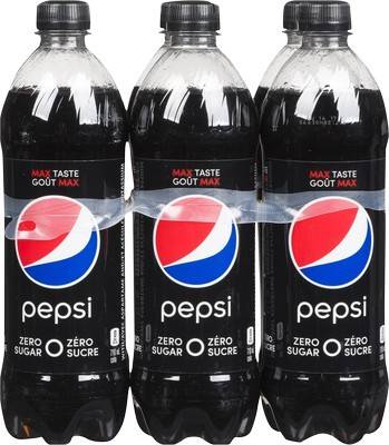 Pepsi sans calorie (bout. consignées 6/710 ml) - zero sugar cola (6 x 710 ml)