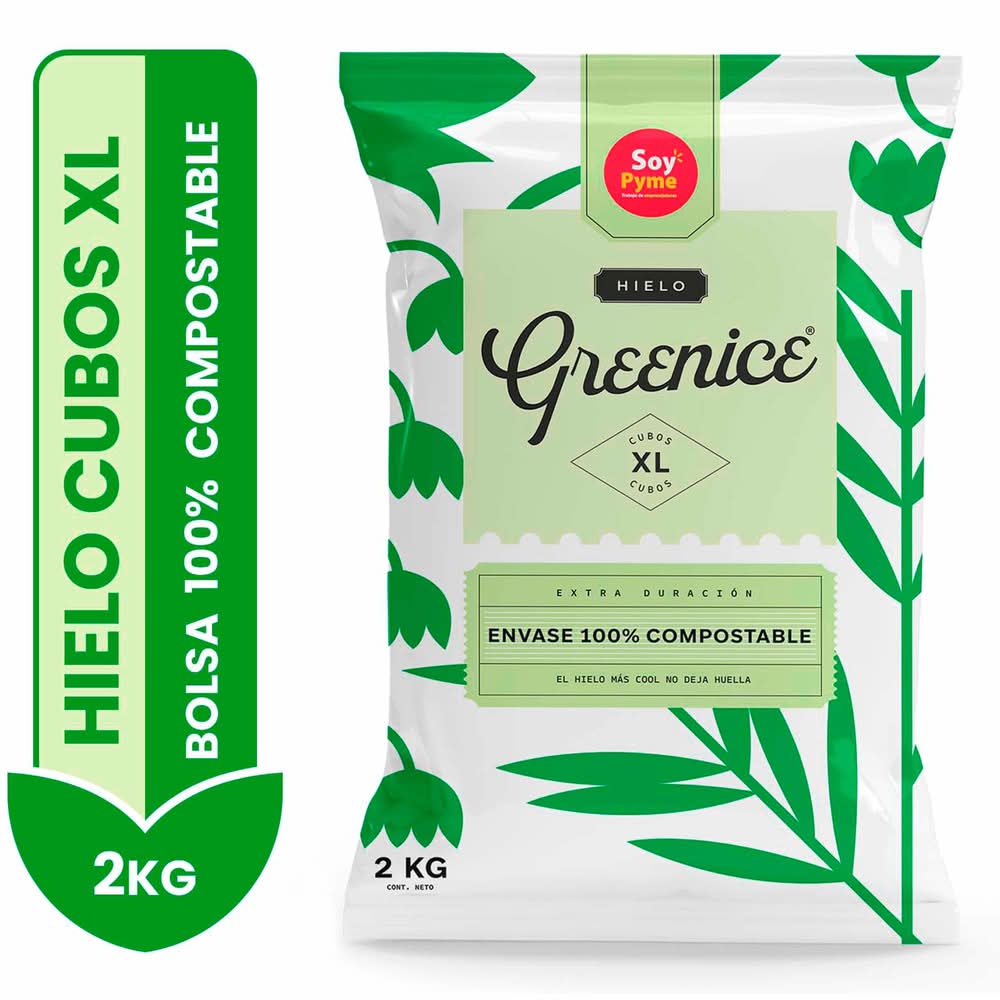 Green Ice · Hielo premium extra duración (2 kg)