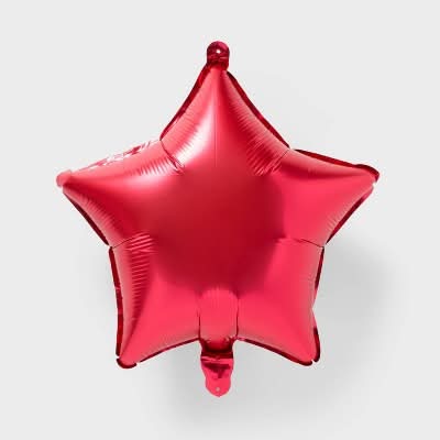 Spritz Star Foil Balloon, 18 in, Red