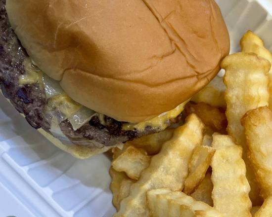 Smash burger and fries 