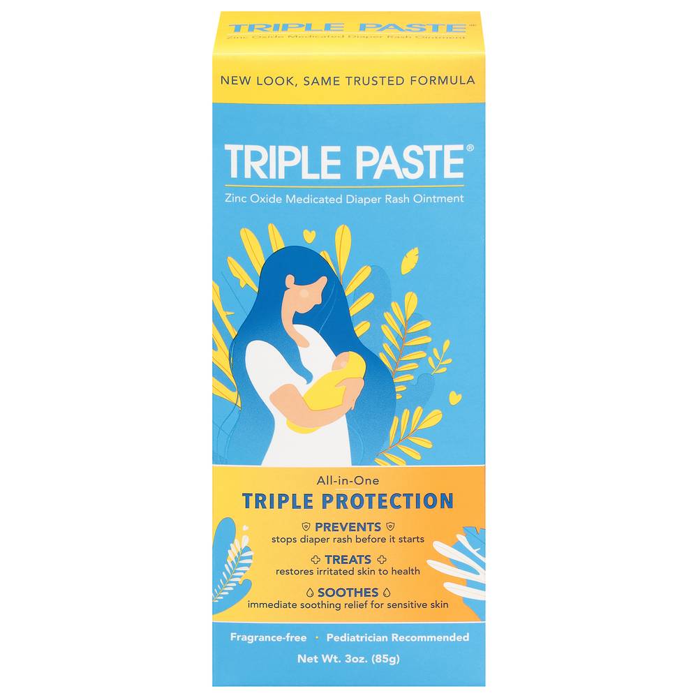 TRIPLE PASTE Triple Protection All-In-One Zinc Oxide Medicated Diaper Rash Ointment (3 oz)