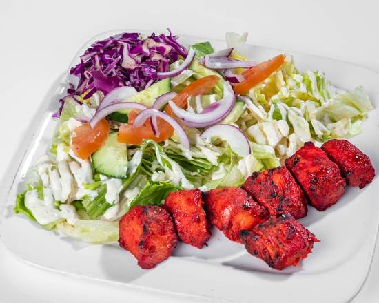 Tandoori Kabob Salad and Naan