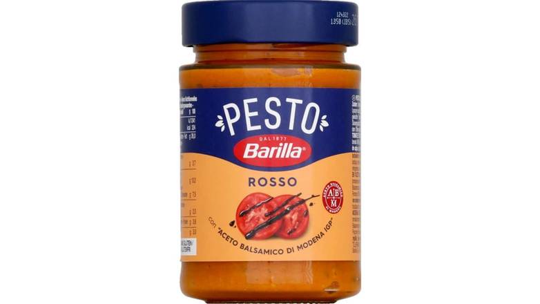 Barilla Pesto rosso, au vinaigre de Balsamique de Modène, IGP Le pot de 200g