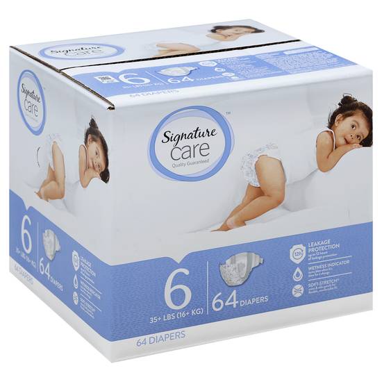Signature Care Size 6 Leakage Protection Diapers (64 diapers)