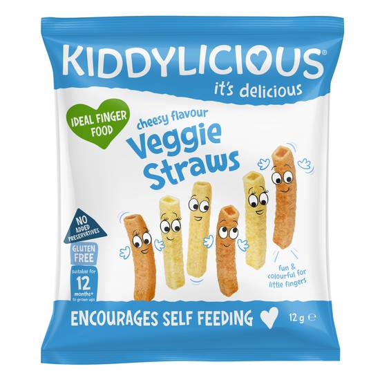 Kiddylicious Veggie Straws Cheesy Flavour 12g