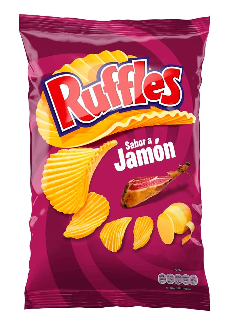 Ruffles - Batata frita presunto, embalagem de 150 g
