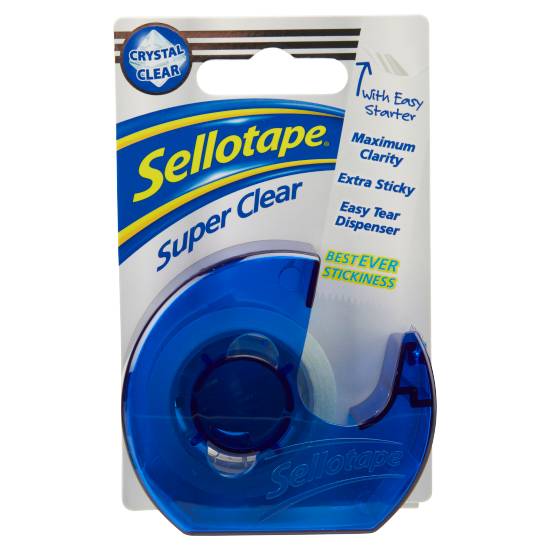 Sellotape 18mm X 15m, Blue, Super Clear Sticky Tape Dispenser