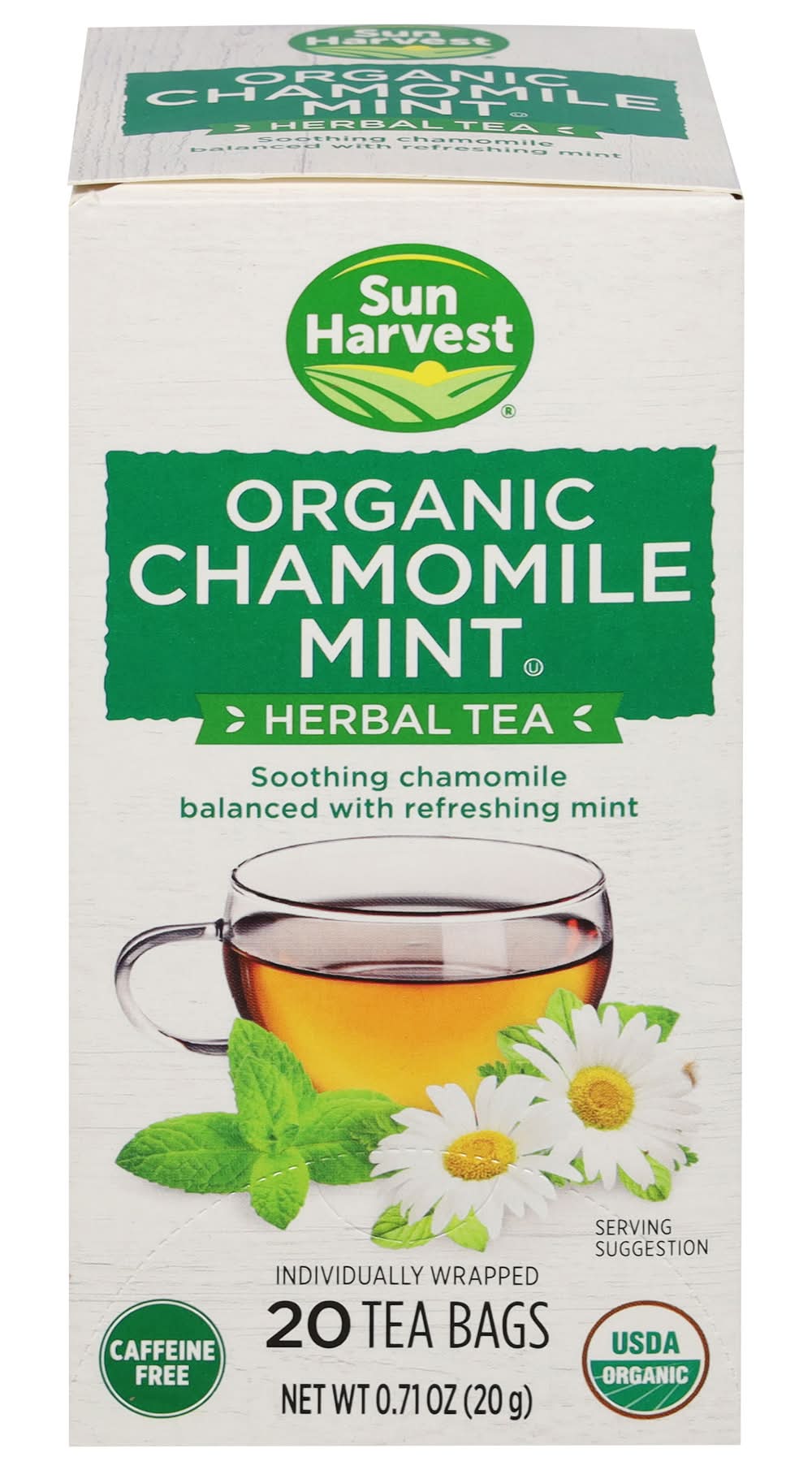 Sun Harvest Organic Chamomile Mint Herbal Tea (0.8 oz, 20 ct)