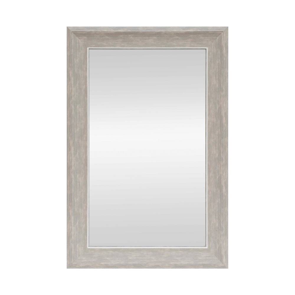 allen + roth 24-in W x 36-in H Wood Gray Framed Wall Mirror | 5754-GRY-2436