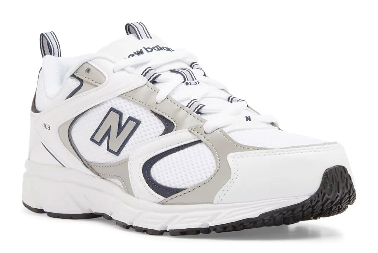 New Balance 408 Sneaker (White/Blue Medium - Women's 7.5 / Men's 6)