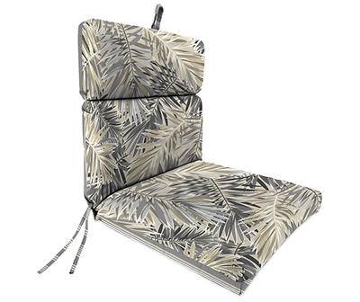 Latigo Marzipan Gray Palm Reversible Outdoor Chair Cushion
