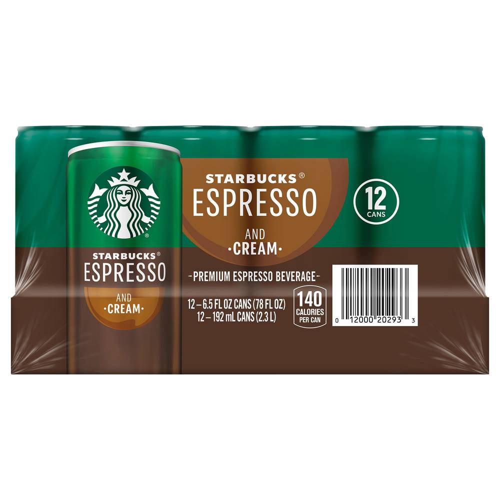 Starbucks Doubleshot Espresso & Cream Beverage (12 ct, 6.5 fl oz)