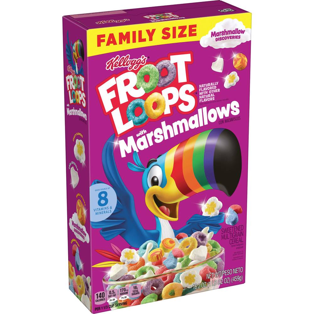 Kellogg's Breakfast Cereal Kids Cereal Family Breakfast Family Size Original With Marshmallows (16.2 oz)