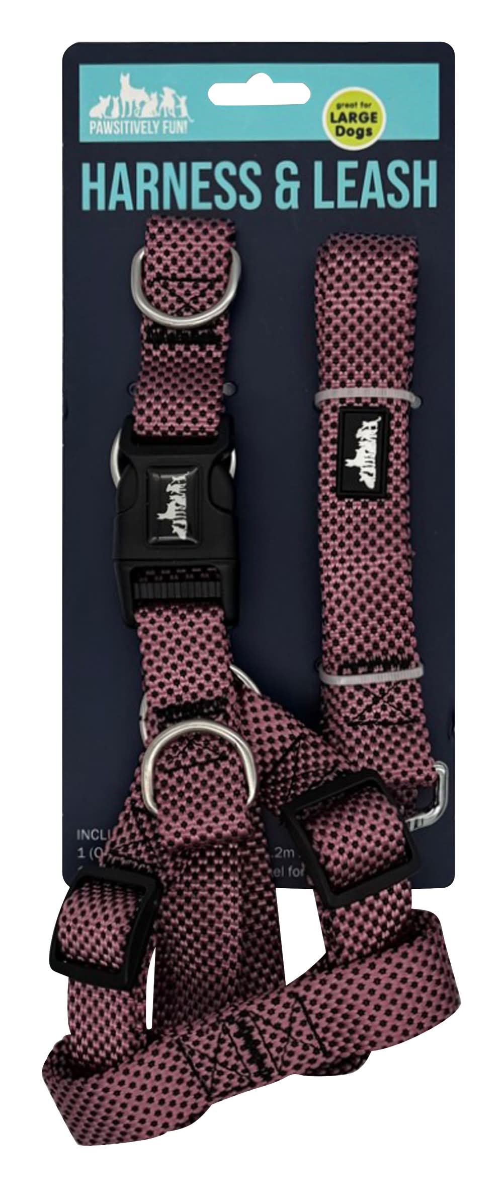 Pawsitively Fun! Pet Harness & Leash Large Purple