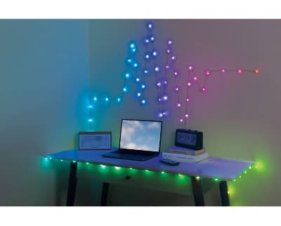 West & Arrow 30' Flexible Strand Dot Lights Sound Reactive with Remote Control USB Powered Red/Blue/Green