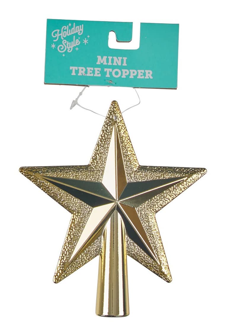 Holiday Style Christmas Mini Tree Topper, Gold