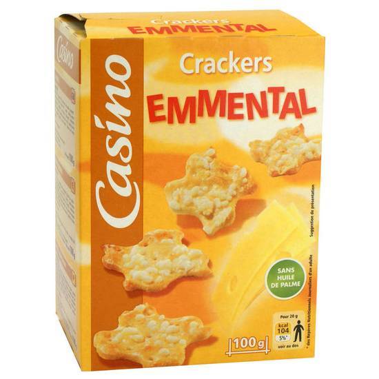 Casino Biscuits apéritifs - Crackers - Emmental - Sans huile de palme 100 g