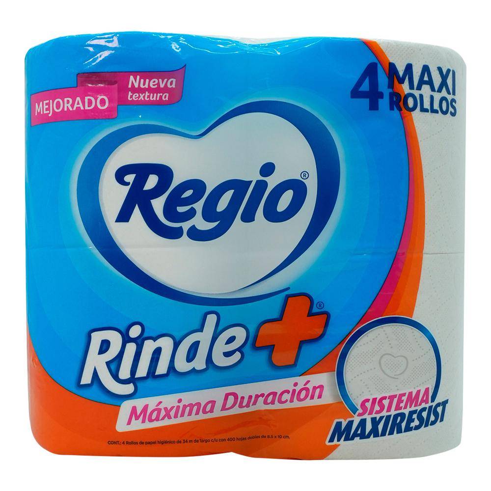 Regio papel higiénico rinde + (4 rollos)